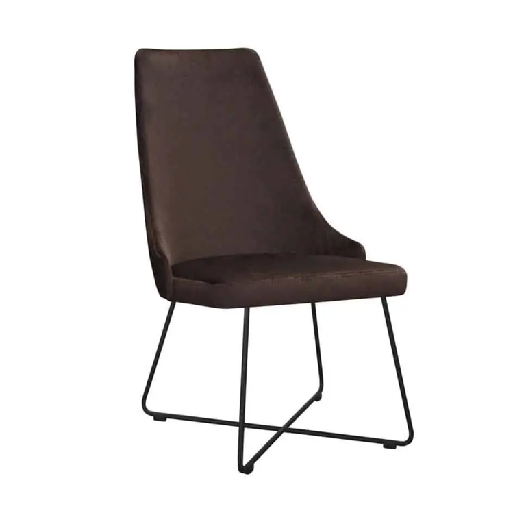 Cotto Gładki cross krzesło tapicerowane na czarnych metalowych nogach (1)