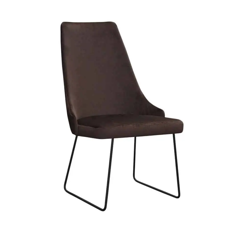 Cotto ski gładki krzesło tapicerowane na czarnych metalowych nogach (1)