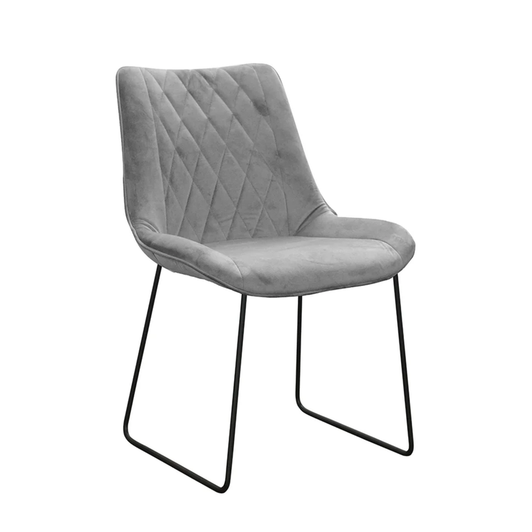 Diaro ski krzesło tapicerowane na czarnych metalowych nogach (1)