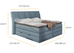 KORFU łóżko kontynentalne 160x200 z pojemnikiem na pościel, dwa materace + topper (3)