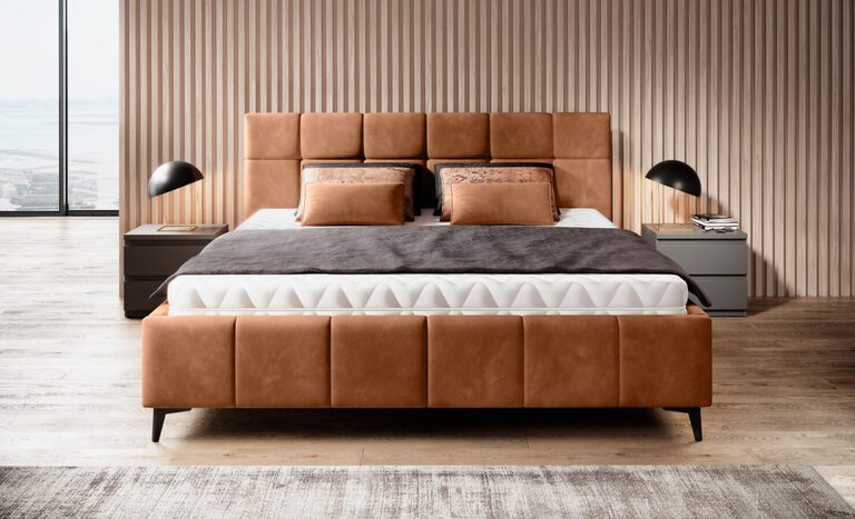 NAOMI łóżko tapicerowane 140x200cm z pojemnikiem 