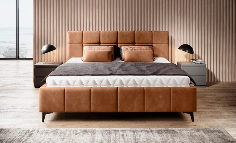 NAOMI łóżko tapicerowane 160x200cm  z pojemnikiem 