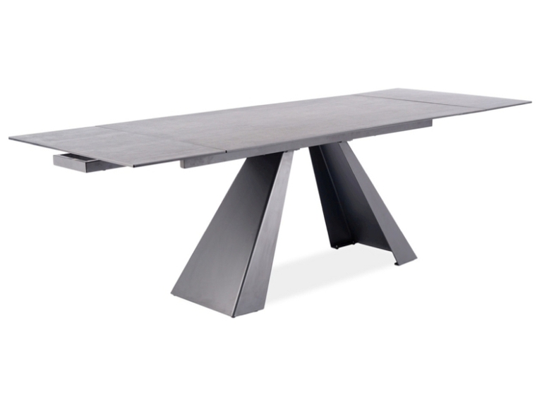 EZRA rozkładany stół z marmurowym szklanym blatem 160-240x90cm (1)