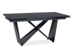 CAVI rozkładany stół z czarnym szklanym blatem na metalowej podstawie 160-240x90cm (2)
