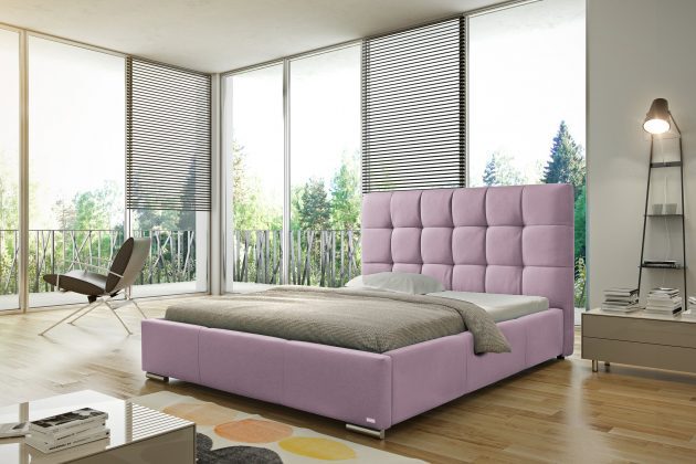 Sierra łóżko tapicerowane z pojemnikiem na pościel (1)