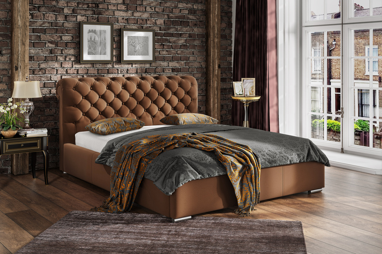 Manchester łóżko tapicerowane z pojemnikiem na pościel (1)