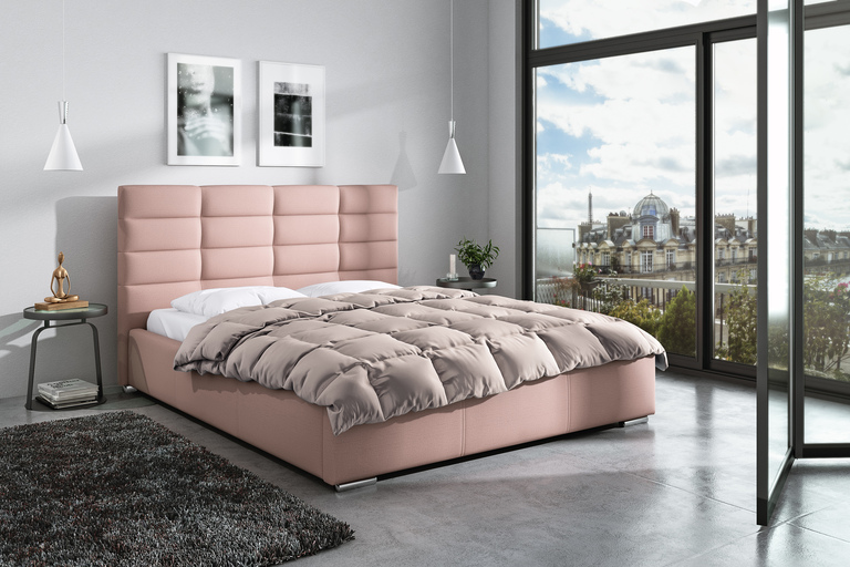 Paris łóżko tapicerowane z pojemnikiem na pościel (1)
