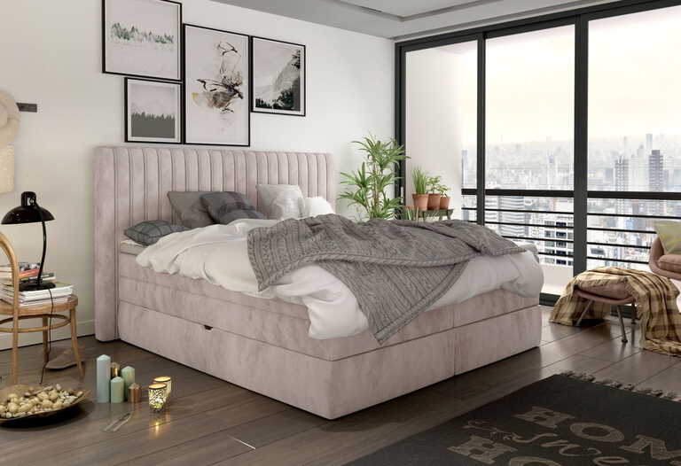 Minola kontynentalne łóżko tapicerowane 140x200 (1)