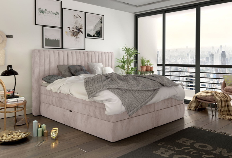 Minola kontynentalne łóżko tapicerowane 160x200 (1)